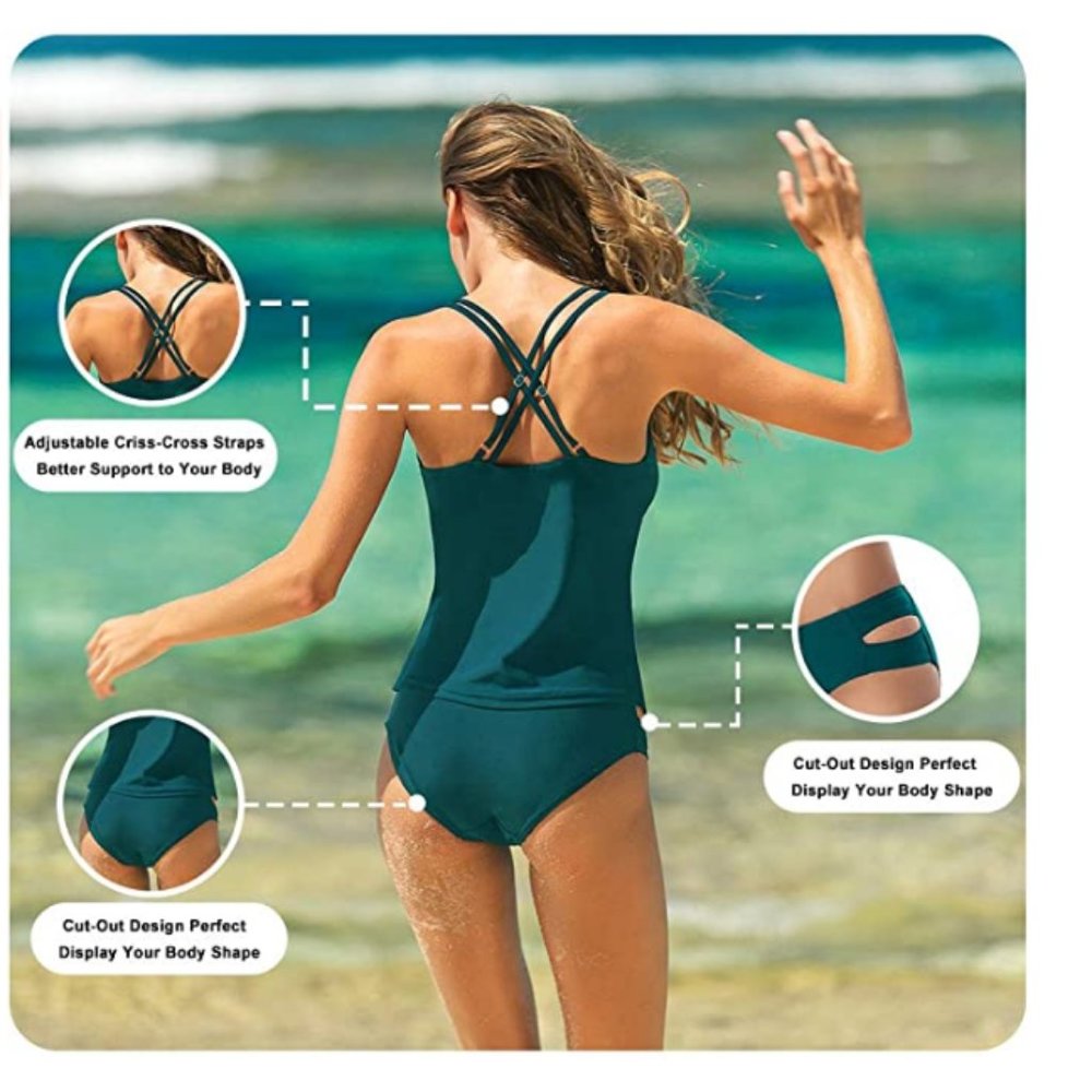 Terrific Yale Blue Sporty Swimwear - Picture 2 of 6